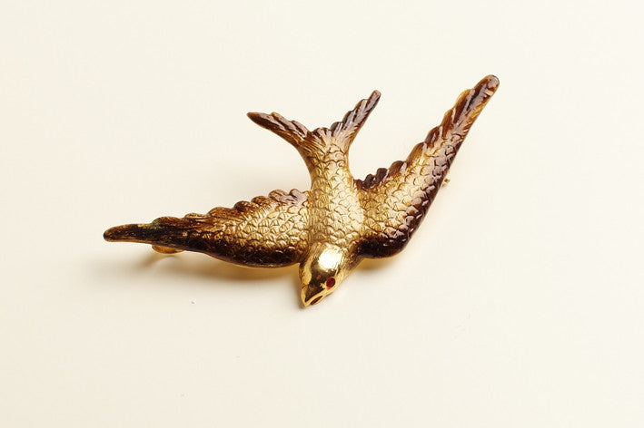 Sparrow Brooch Gold Plated